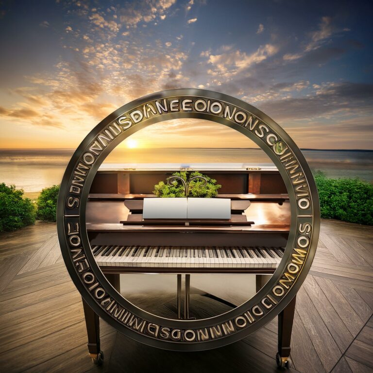 Best online piano lessons for beginners showing piano with a winning circle around it.